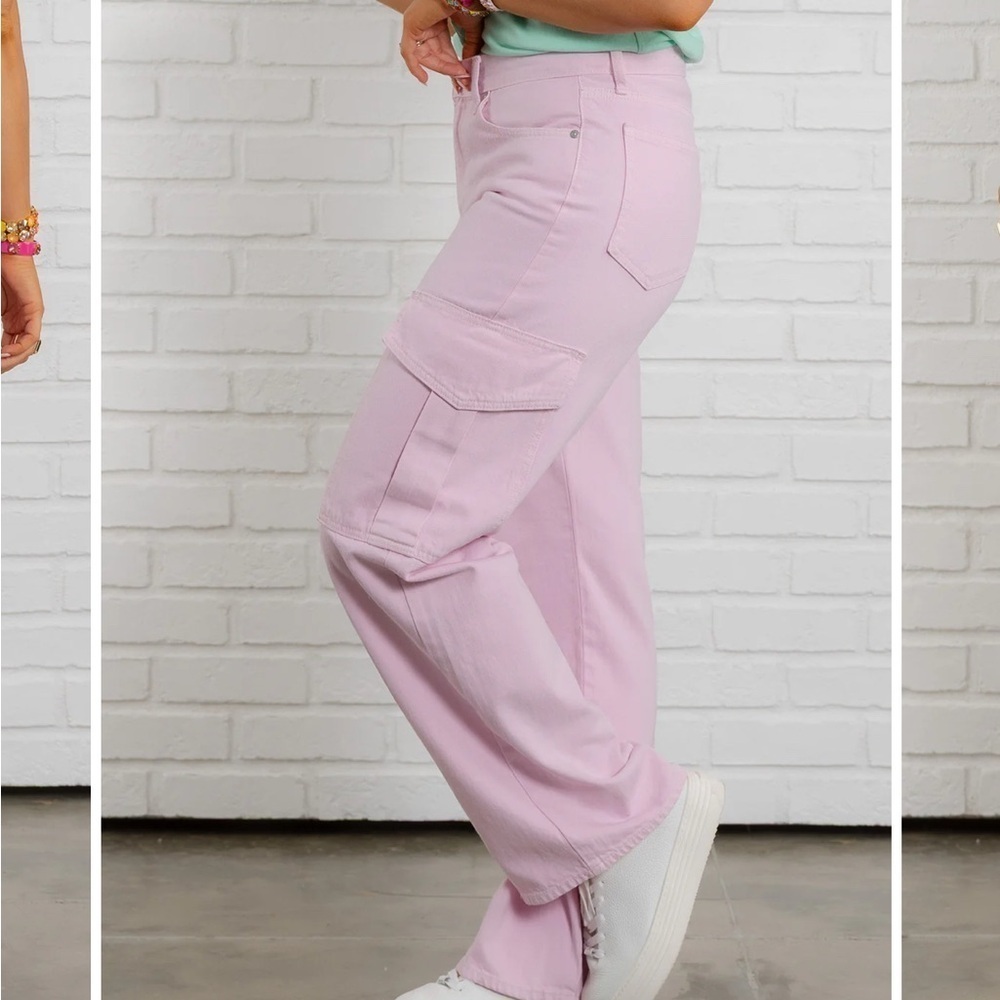 Brand New with tags Just Black Light Pink Wide Leg Pants! - Picture 1 of 1